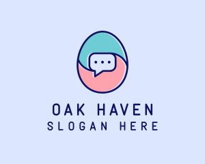 Egg Message Chat logo design