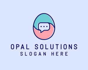 Egg Message Chat logo design