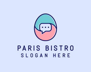 Egg Message Chat logo design