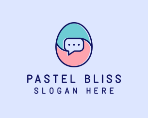 Egg Message Chat logo design