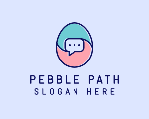 Egg Message Chat logo design