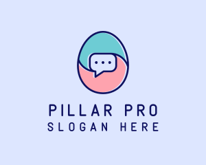 Egg Message Chat logo design