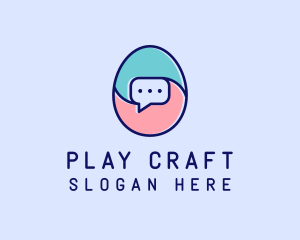 Egg Message Chat logo design