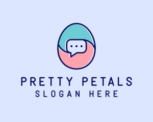 Egg Message Chat logo design