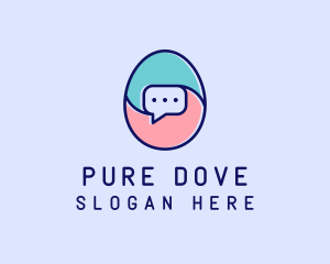 Egg Message Chat logo design