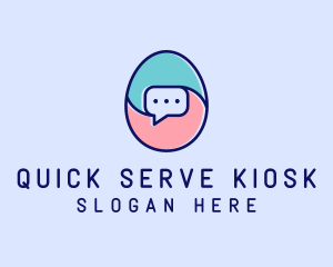 Egg Message Chat logo design