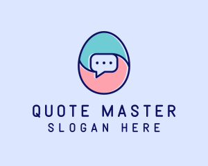 Egg Message Chat logo design