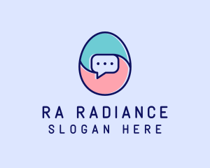 Egg Message Chat logo design