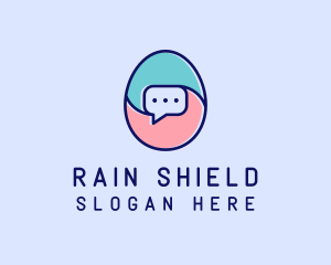 Egg Message Chat logo design