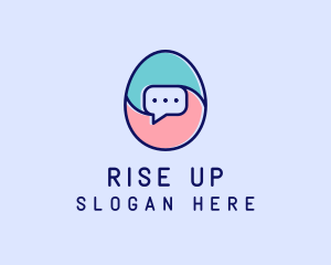 Egg Message Chat logo design