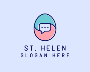 Egg Message Chat logo design