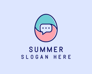 Egg Message Chat logo design