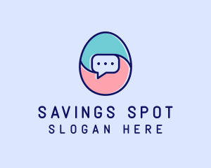 Egg Message Chat logo design