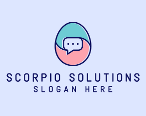 Egg Message Chat logo design