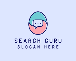 Egg Message Chat logo design