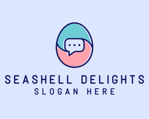 Egg Message Chat logo design