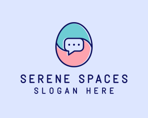 Egg Message Chat logo design