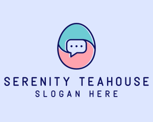 Egg Message Chat logo design