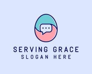 Egg Message Chat logo design