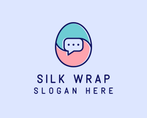 Egg Message Chat logo design