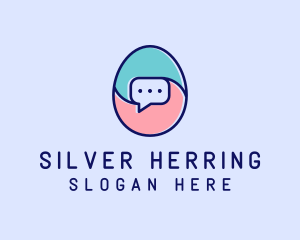 Egg Message Chat logo design