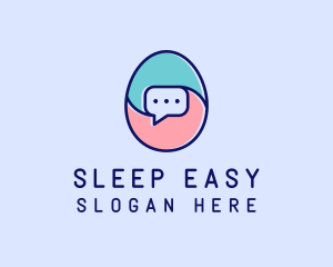 Egg Message Chat logo design