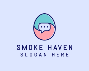 Egg Message Chat logo design