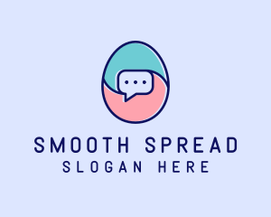 Egg Message Chat logo design