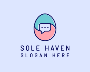 Egg Message Chat logo design