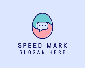 Egg Message Chat logo design