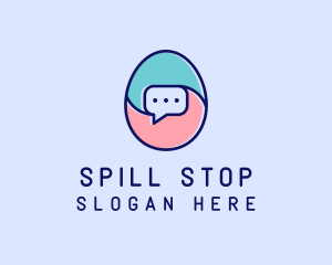 Egg Message Chat logo design