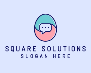 Egg Message Chat logo design