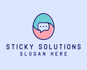 Egg Message Chat logo design