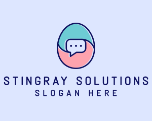 Egg Message Chat logo design