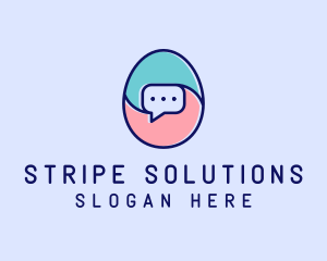 Egg Message Chat logo design