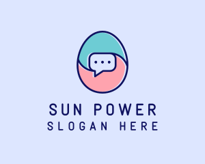 Egg Message Chat logo design