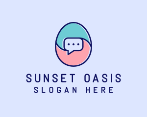 Egg Message Chat logo design