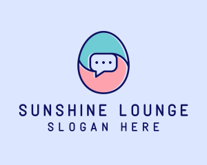 Egg Message Chat logo design