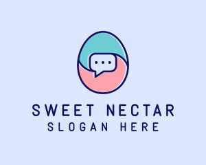 Egg Message Chat logo design