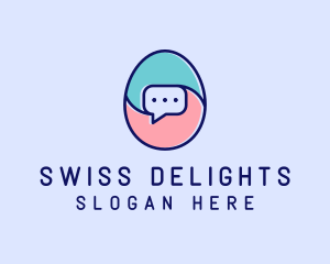 Egg Message Chat logo design