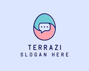 Egg Message Chat logo design