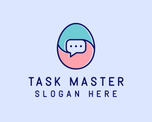 Egg Message Chat logo design