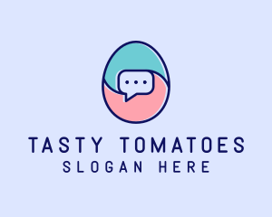 Egg Message Chat logo design