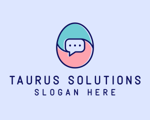 Egg Message Chat logo design