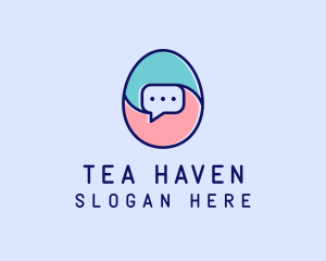 Egg Message Chat logo design