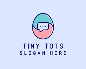 Egg Message Chat logo design