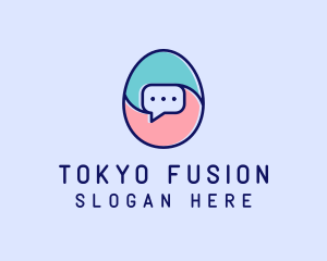 Egg Message Chat logo design