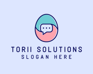 Egg Message Chat logo design