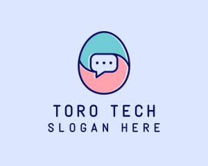 Egg Message Chat logo design