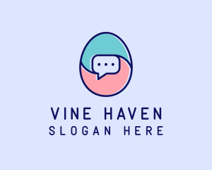 Egg Message Chat logo design